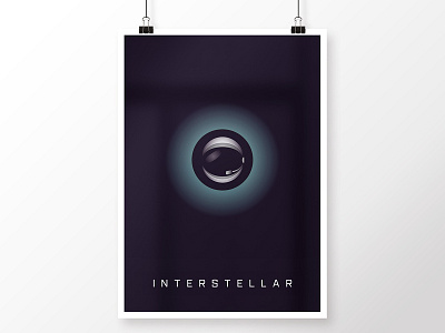 Interstellar Film Poster astronaut black hole film helmet illustration minimal poster space