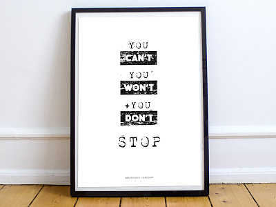 Beastie Boys Poster beastie boys black and white design lyrical lyrics mono poster print song text typography