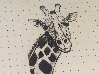 Giraffe animal art black drawing giraffe ink print preparation screen print screenprint sketch