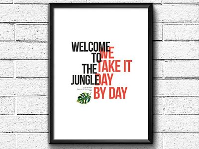 Lyrical Poster city green illustration lyrics mock up orange palm tree guns n roses band poster texture typography