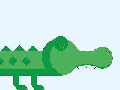 A is for Alligator alligator crocodile cute geometric green illustration shapes simple vector