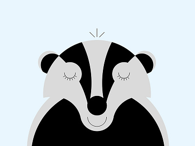 B is for Badger alphabet badger character creature cute illustration simple shapes simplistic vector woodland