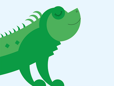 I is for Iguana bright cute green iguana illustration lizard reptile series simple shapes vector