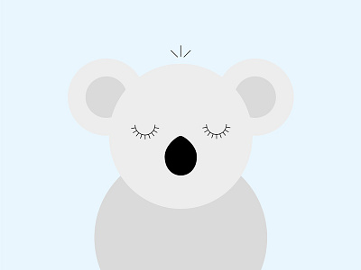 K is for Koala animal australia blue character cute eyes grey illustration koala simple simplistic vector
