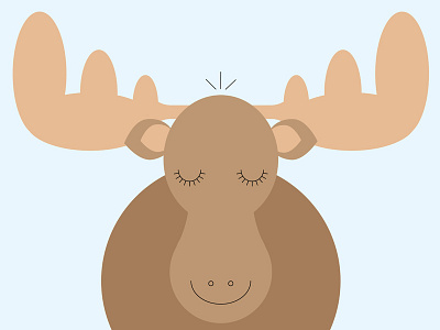 M is for Moose alphabet animal character cute illustration moose shapes simple vector