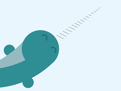 N is for Narwhal animal blue character cute eyes illustration narwhal ocean simple simplistic vector