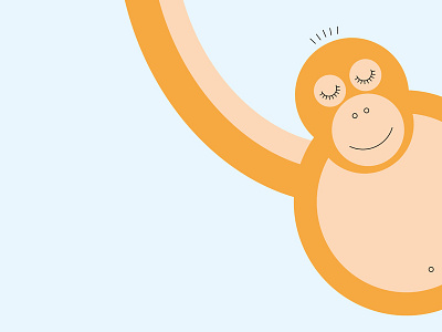 O is for Orangutan animal character cute illustration orange orangutan simple simplistic smile vector