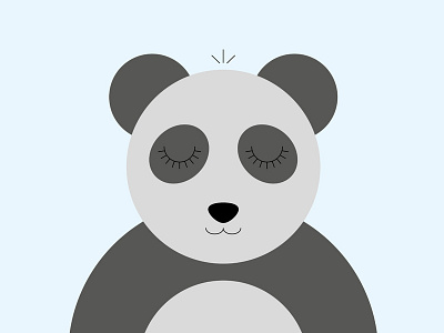 P is for Panda animal blue character cute grey illustration panda series simple shapes vector