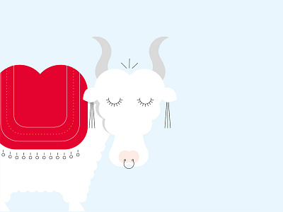 Y is for Yak alphabet animal cute dresage illustration nepal red series vector white yak