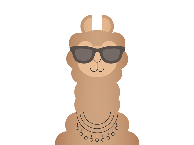 Cool Llama Emoji emoji illustration emoticon icon cute character cool sunglasses llama