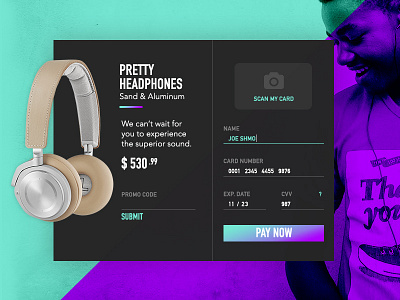 #Dailyui002 Credit Card Checkout - Headphones