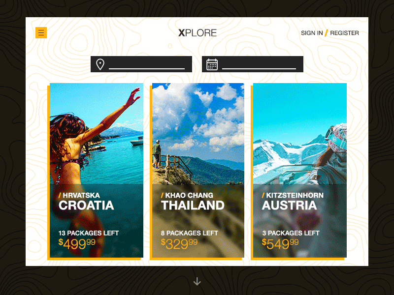 #Dailyui003 Landing Page - Travel deals