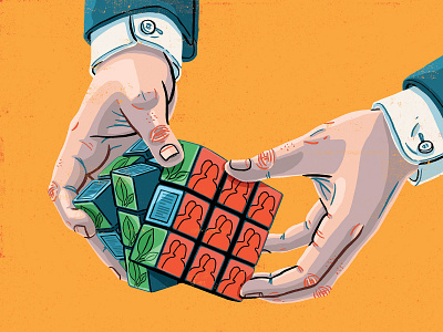 Barron's Magazine: A new look at investments conceptual illustration editorial illustration financial game hands illustration illustrator investments magazine illustration