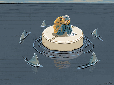 Editorial illustration: the addiction trap