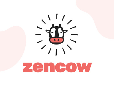 zencow branding cow design illustration logo minimal