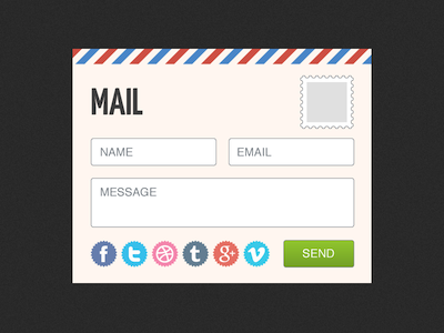 Image & Media Co Mail Form css form html interface mail postcard ui