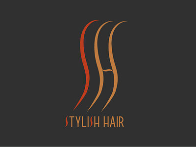 Stylish Hair branding design illustration logo minimal typography vector