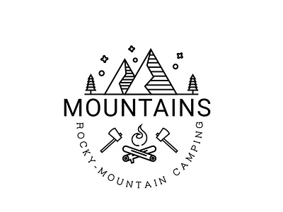 Rocky-mountain camping branding design illustration logo minimal vector