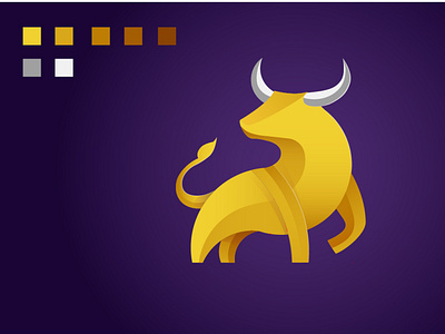 Gold Bull branding design illustration logo minimal vector