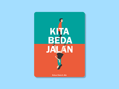 Kita Beda Jalan book cover design flat illustration simple vector