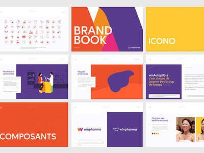 Branding & brand guidelines for Winpharma branding color design flat fun icon illustration logo minimal vector