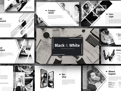 Black & White - Business Presentation Template branding business corporate deck design google slides illustration keynote layout pitch powerpoint ppt pptx presentation presentation design presentation layout presentation template slide template ui