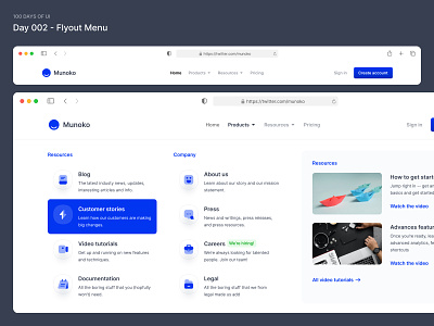 Day 002, Flyout Menu — 100 Days of UI Challenge