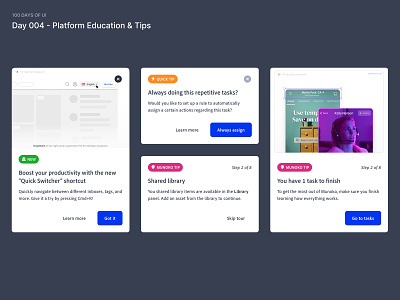 Day 004, Platform Education & Tips — 100 Days of UI Challenge coach mark daily challenge dailyuichallenge design figma modal platform education product guide product tour tips ui