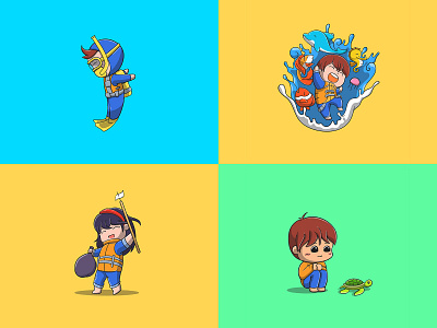 #RANDOM Oceanday concept vector icon illustration part. 1