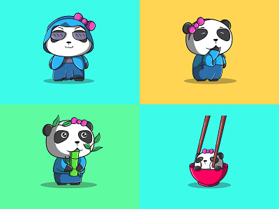 Cute female panda illustration part 3