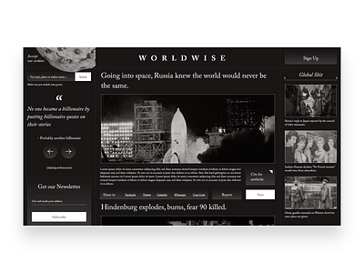 WorldWise News Website Design aesthetic digital landing page typogaphy ui ui design web design website design