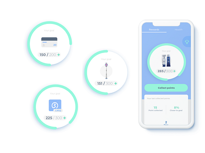 Brushly - Points System Design app health healthtech medical rewards teeth ui ux