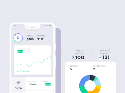 Portfolio - Investment App app design finance financial app fintech invest investment investor portfolio stocks ui ui ux