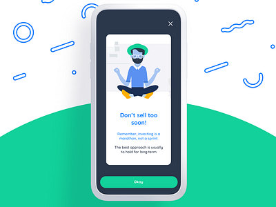 Character meditating - Investment App