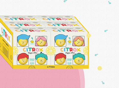 Lemon Packaging Design - 8 pack box branding bus illustration kids lemon schoolbus