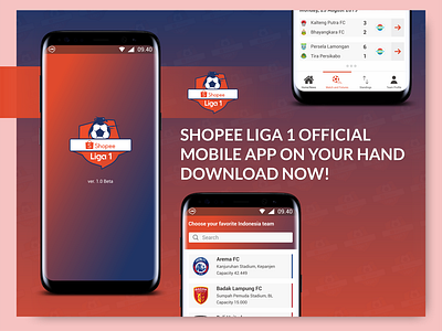 SHOPEE LIGA 1 OFFICIAL MOBILE APP BY YOSAFAT DHIMAS