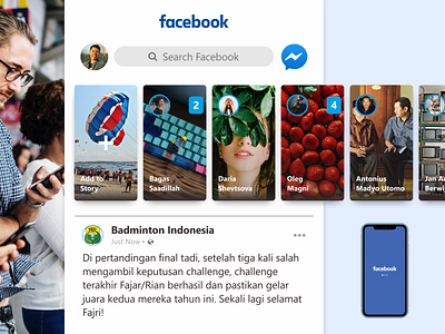 FACEBOOK ON HOME MOBILE APP DESIGNED BY YOSAFAT DHIMAS