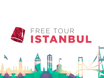 Free Walking Tour Logo flat geometry istanbul logo tour walking web design website
