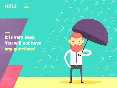 MITLF character flat illustration question rain umbrella