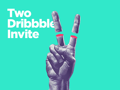 Two Dribbble Invites dribbble finger hand invite victory