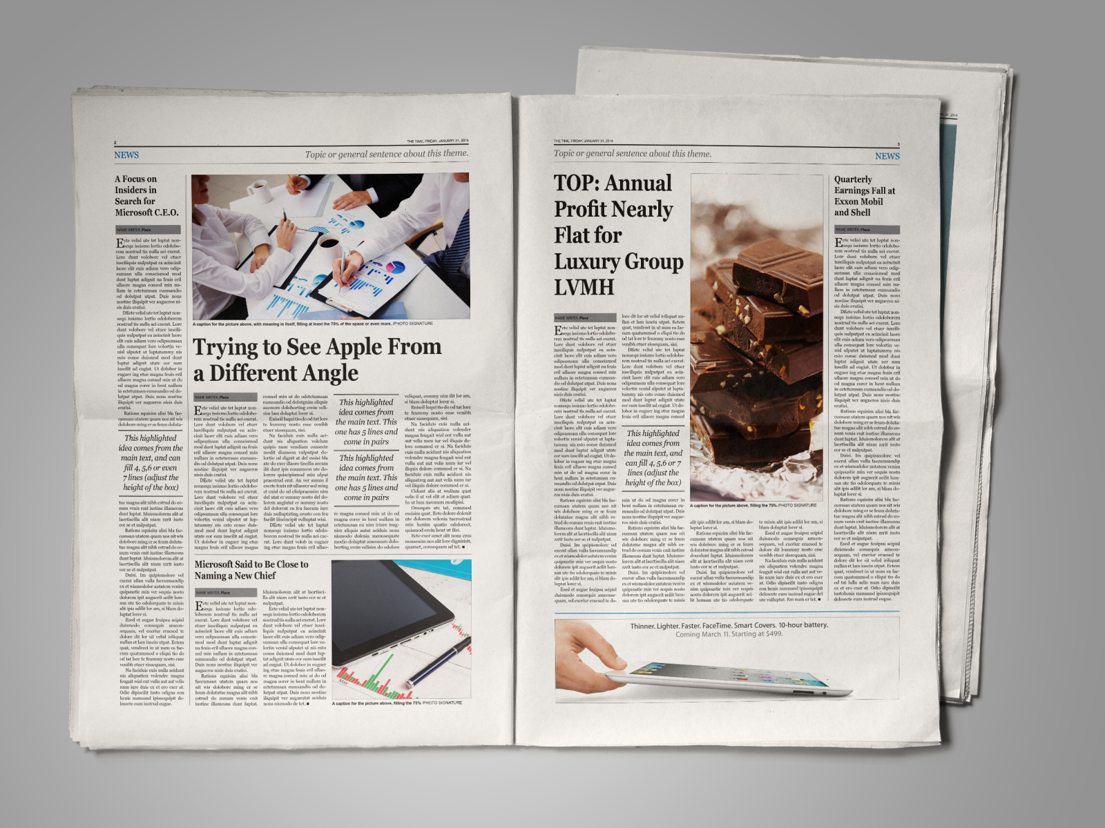 broadsheet newspaper template indesign