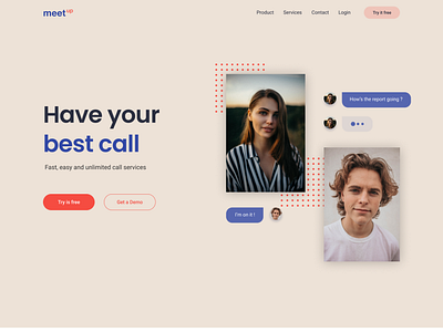 Video Conferencing App website landing page design