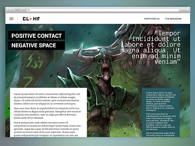 GLHF Responsive Magazine Experience clean layout responsive simple tablet ui ux website