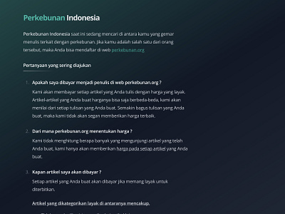 Design Announcements Page for Perkebunan