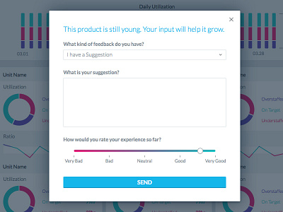 Feedback Form dashboard form healthcare interface modal ui