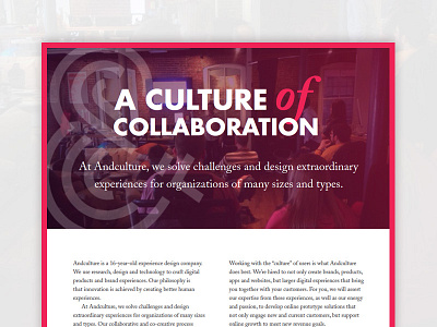 A Culture of Collaboration collaboration culture print proposal typography