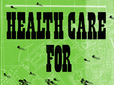 HEALTH CARE FOR ALL illustration typography