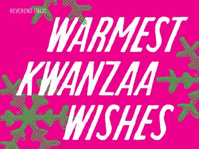 WARMEST KWANZAA WISHES - FOUNDFONT™ foundfont kwanzaa vintage type