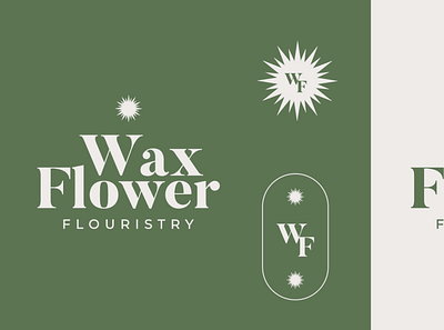 Wax Flower Floristry Option branding design logo