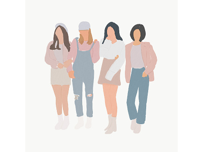 Squad IX art beauty colours cute design drawing fashion girls illustration ira swatimanish kawaii korean minimalistic strokes women